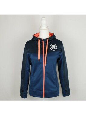 Running Man Hot Chocolate 15K/5K Women's Small Blue Hooded Full Zip Jacket